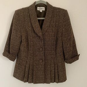 Doncaster Brown Blazer Fitted Peplum